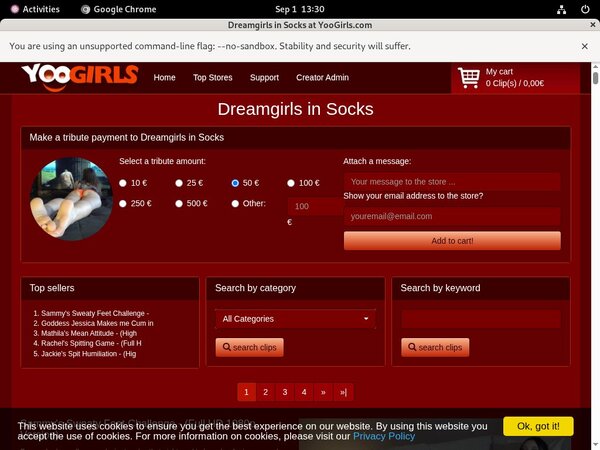 Discount DreamgirlsInSocks Sign Up
